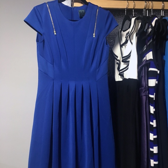 Gabby Skye ✦ 50s Inspired Retro Unworn Blue Royal Dress (size 6) - Picture 2 of 4